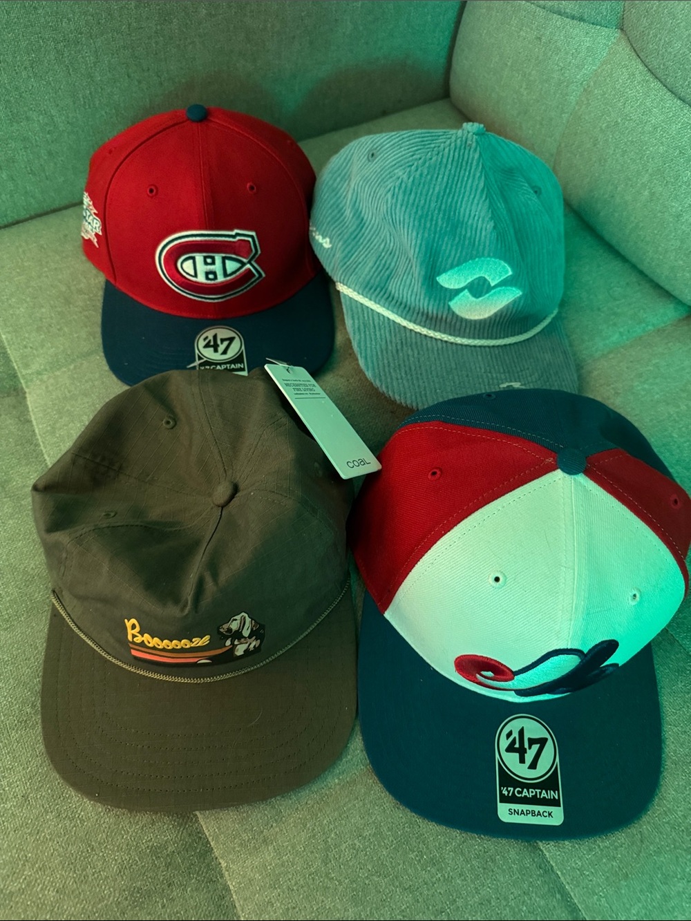 Lot of 4 caps (2 from ‘47 Brand, 1 Coal and 1 Snag Collective)